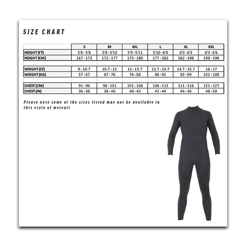 Military Wetsuit Size Chart