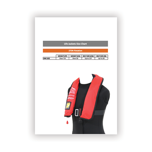 Life Jackets Size Chart