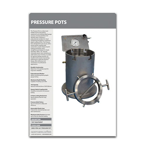 Pressure Pot Data Sheet