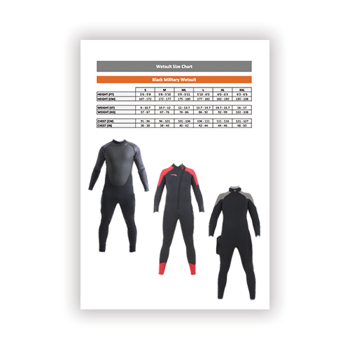 Wetsuit Size Charts