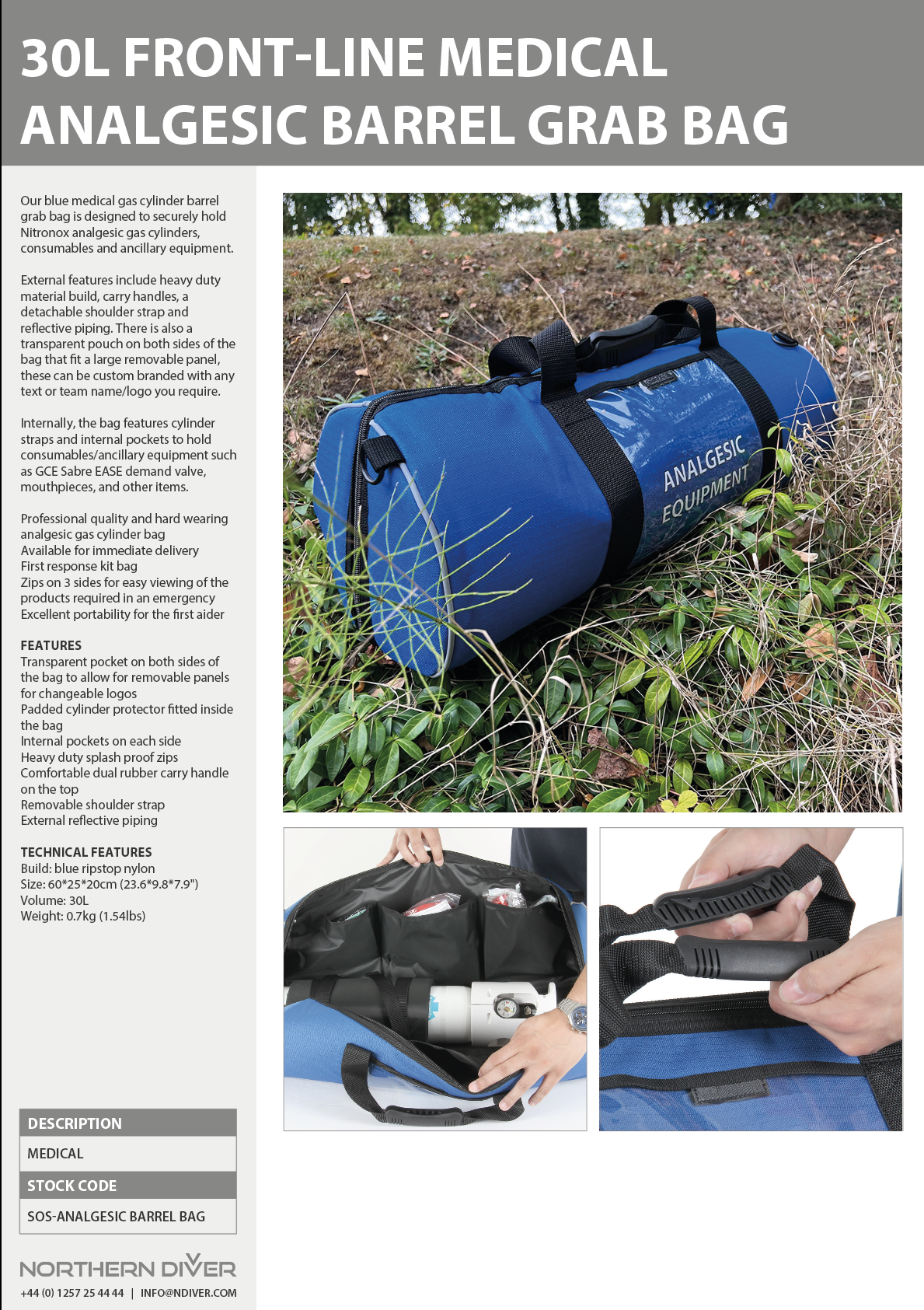 Analgesic Barrel Bag Datasheet