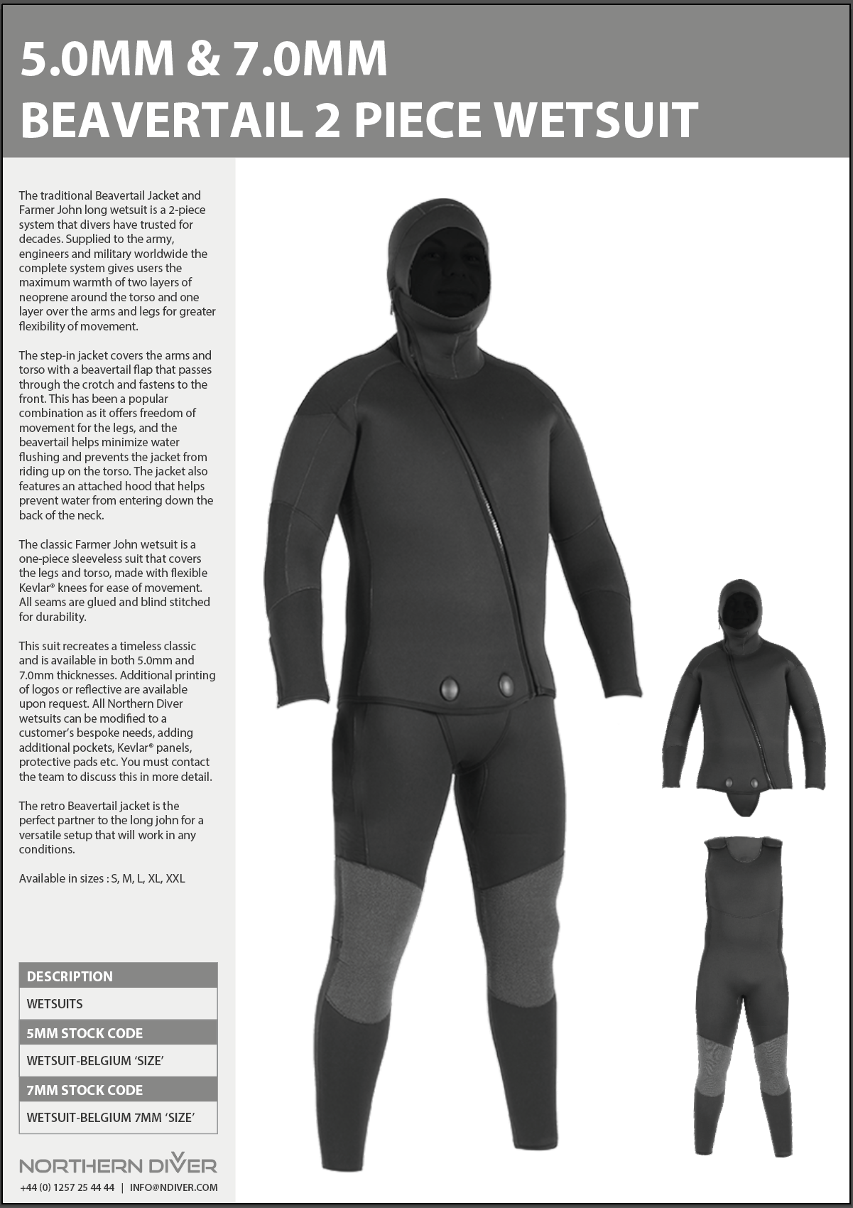 Beavertail Wetsuit Data Sheet