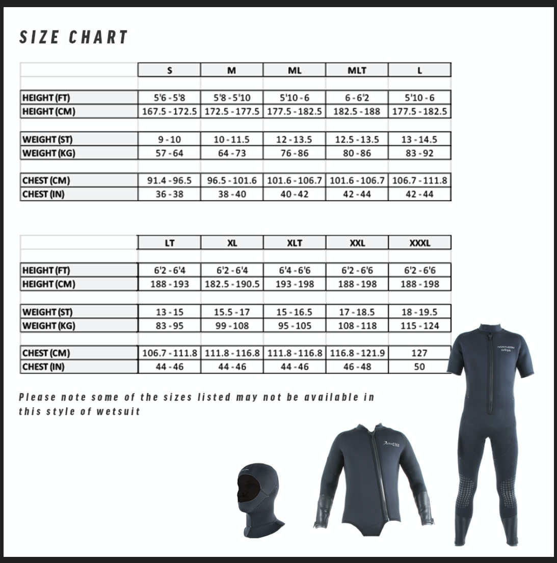 Commercial Delta Flex Size Chart