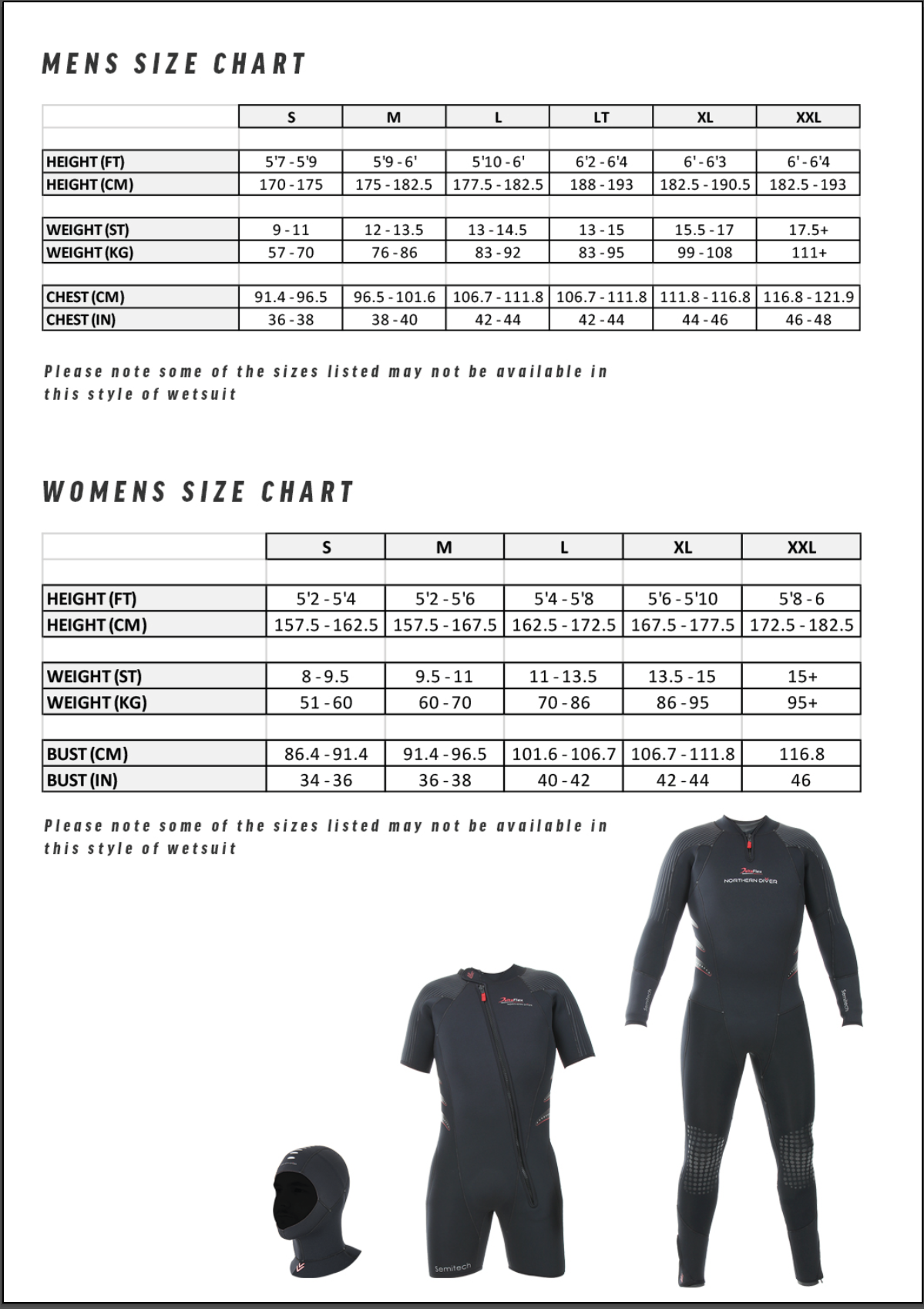 Delta Flex Semi Tech Size Chart