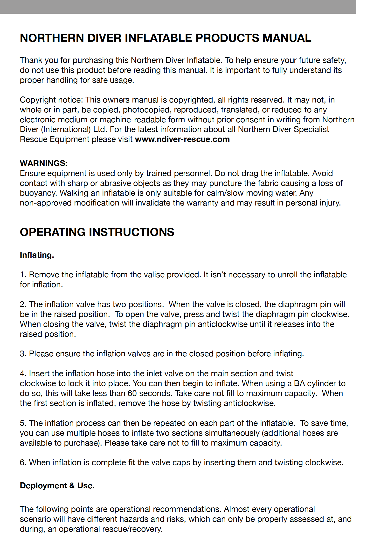 Inflatable Products Manual