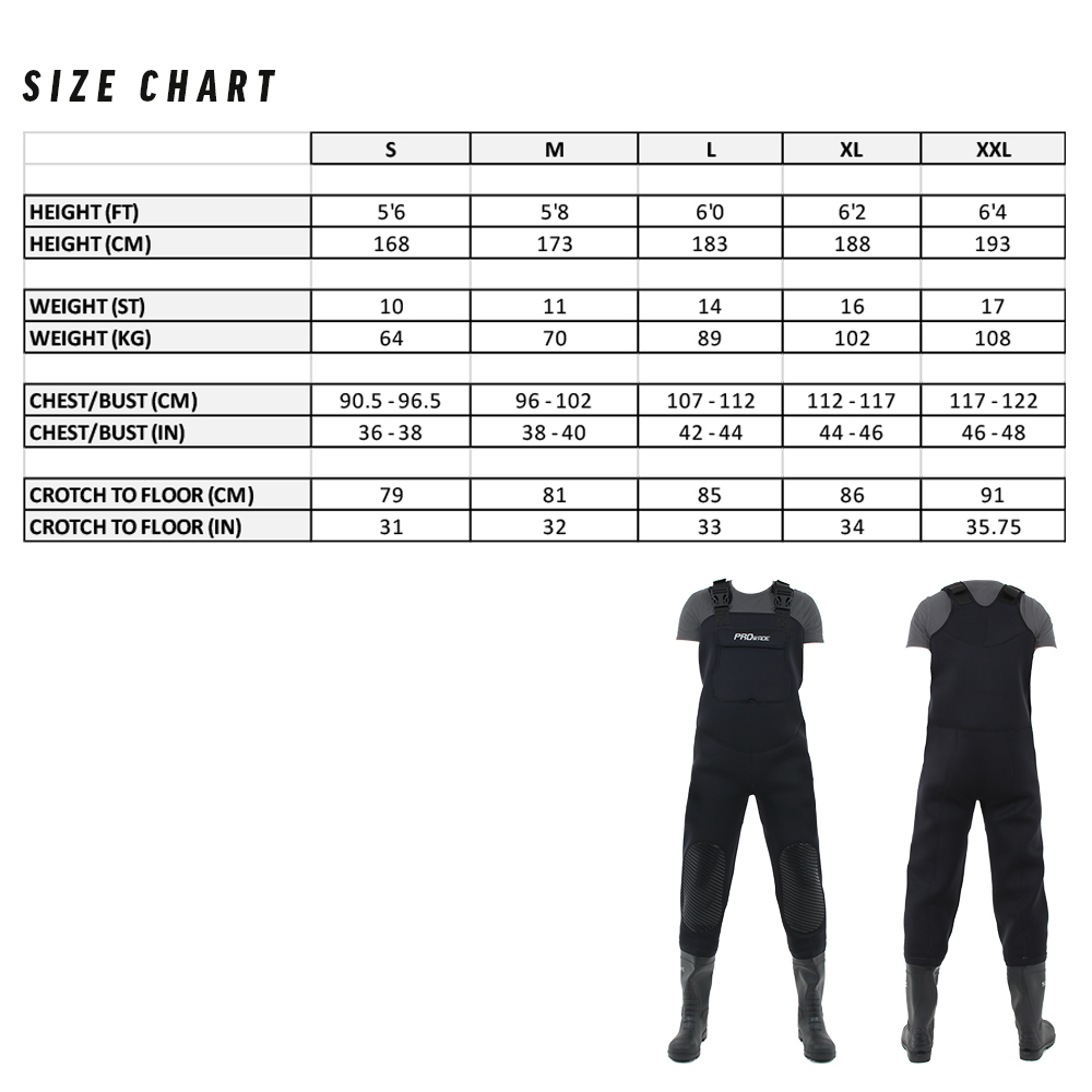 Waders Size Chart